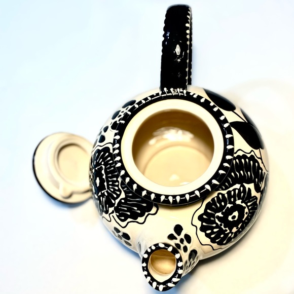 Teapot Blue Sky Heather Goldminc Cambria Nouveau Black Cream Teapot 2012 Floral - Picture 7 of 11